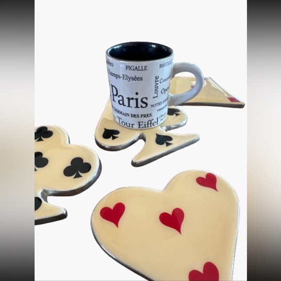 NWT 4 Suits ceramic anti-slip coasters ♣️♦️♠️♥️ - Picture 3 of 5